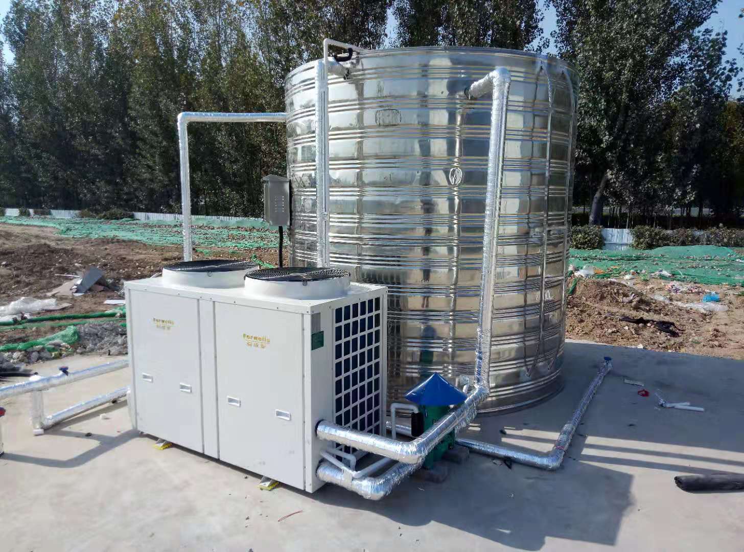 本公司簽約中國(guó)建筑**工程局熱水系統(tǒng)，安裝完畢！